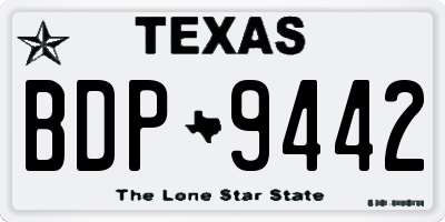 TX license plate BDP9442