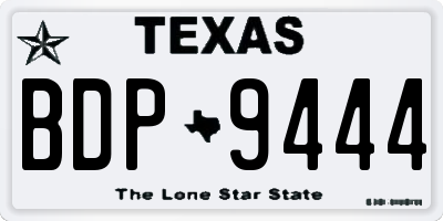 TX license plate BDP9444
