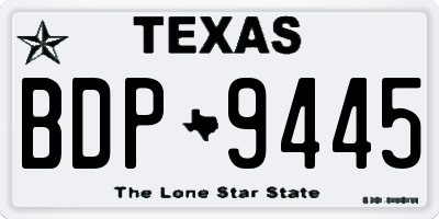 TX license plate BDP9445