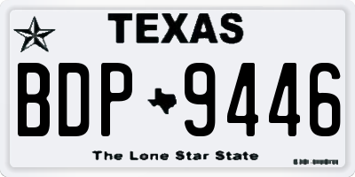 TX license plate BDP9446