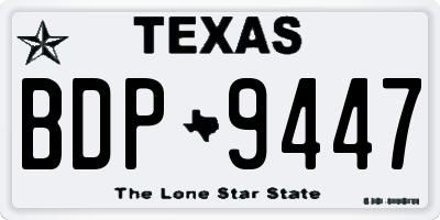 TX license plate BDP9447