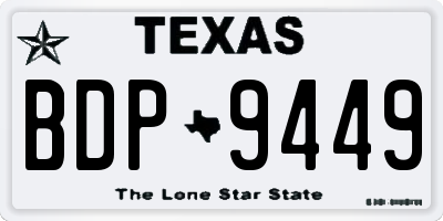 TX license plate BDP9449