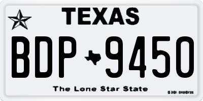 TX license plate BDP9450