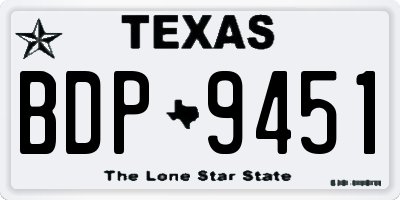 TX license plate BDP9451