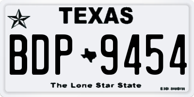 TX license plate BDP9454