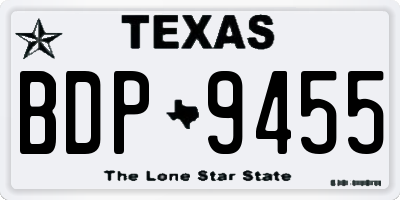 TX license plate BDP9455