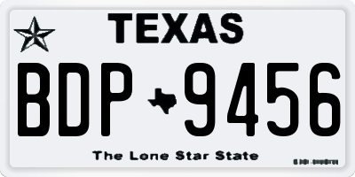 TX license plate BDP9456