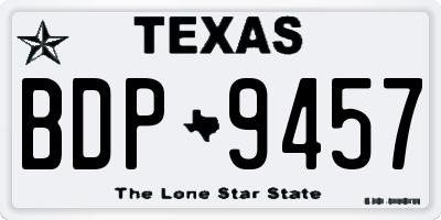 TX license plate BDP9457