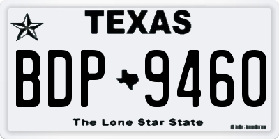 TX license plate BDP9460