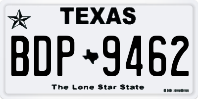 TX license plate BDP9462