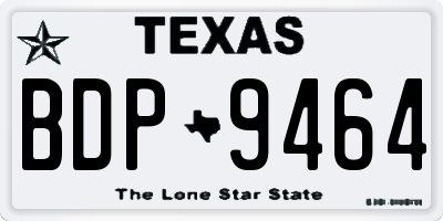 TX license plate BDP9464