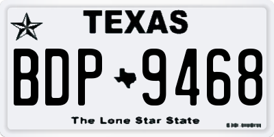 TX license plate BDP9468
