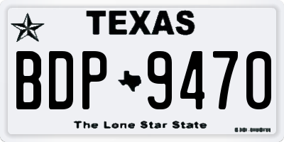 TX license plate BDP9470