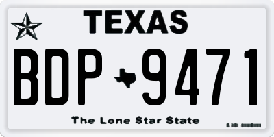 TX license plate BDP9471