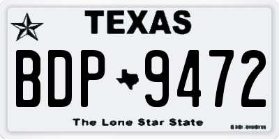 TX license plate BDP9472