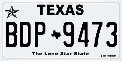TX license plate BDP9473