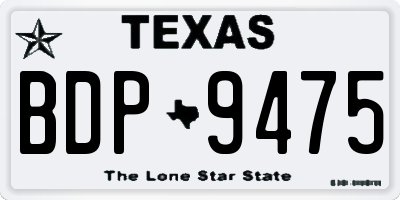 TX license plate BDP9475