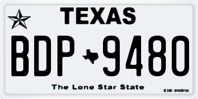 TX license plate BDP9480