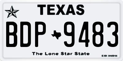TX license plate BDP9483