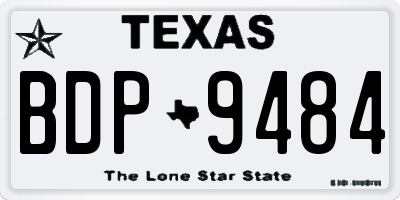 TX license plate BDP9484