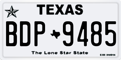 TX license plate BDP9485