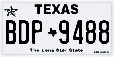 TX license plate BDP9488