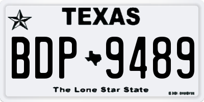 TX license plate BDP9489