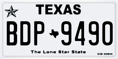 TX license plate BDP9490