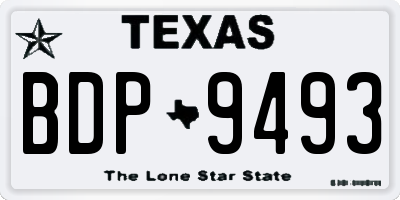TX license plate BDP9493