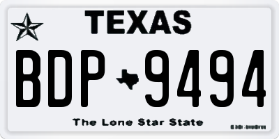 TX license plate BDP9494