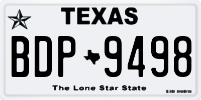 TX license plate BDP9498