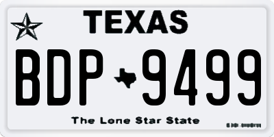 TX license plate BDP9499