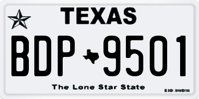 TX license plate BDP9501