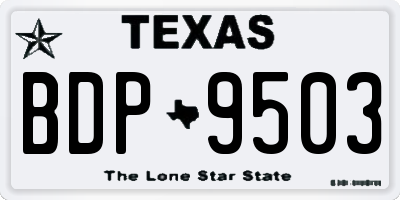 TX license plate BDP9503