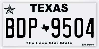 TX license plate BDP9504