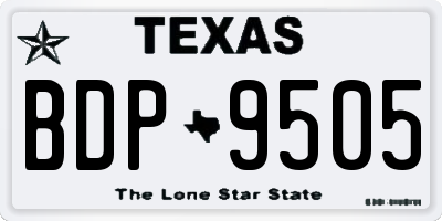 TX license plate BDP9505