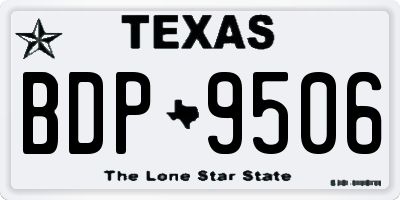 TX license plate BDP9506