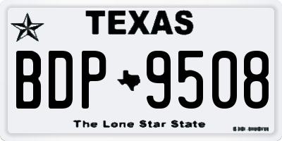 TX license plate BDP9508