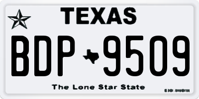 TX license plate BDP9509