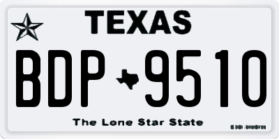 TX license plate BDP9510