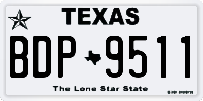 TX license plate BDP9511