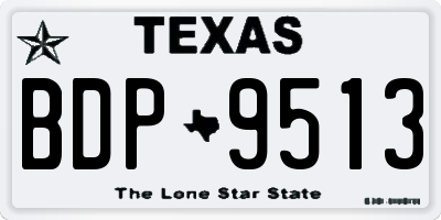 TX license plate BDP9513