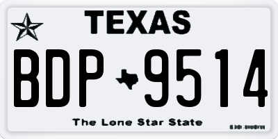 TX license plate BDP9514