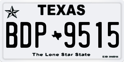 TX license plate BDP9515