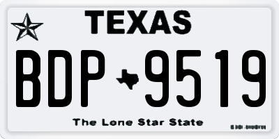TX license plate BDP9519