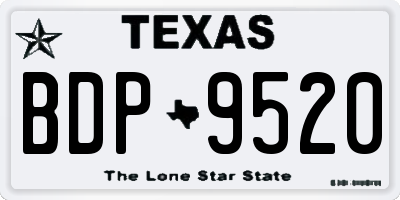 TX license plate BDP9520