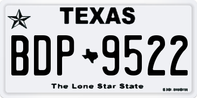 TX license plate BDP9522