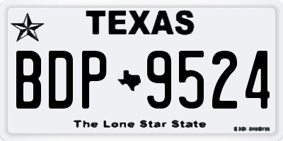 TX license plate BDP9524