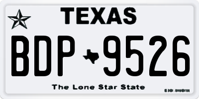 TX license plate BDP9526