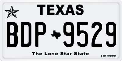 TX license plate BDP9529
